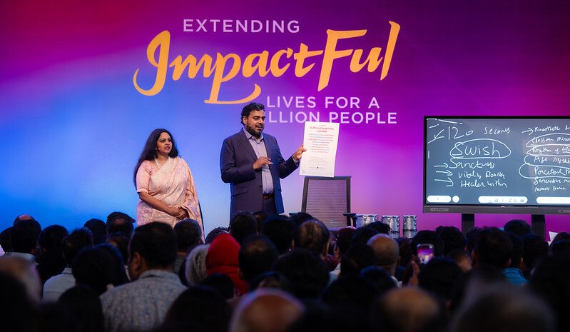 Antano Solar John and Harini Ramachandran on the Winning Heart Legendary Leadership stage